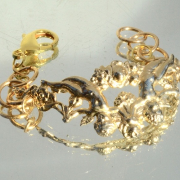 Cherub Angel Cupid Bracelet Chain Art Nouveau Boho - Picture 3 of 5